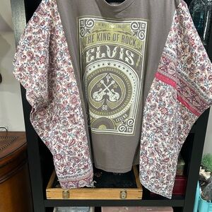 Elvis Graphic Tee Kantha Sleeves
